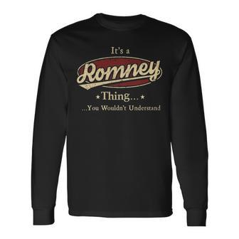 Romney Personalized Name Name Print S With Name Romney Long Sleeve T-Shirt - Seseable