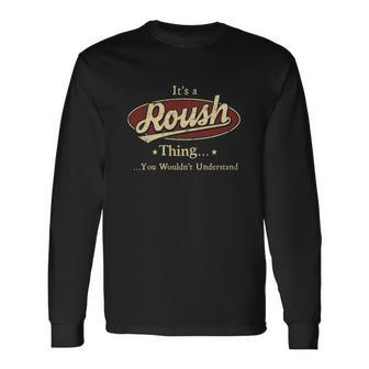 Roush Last Name Roush Name Crest Long Sleeve T-Shirt - Seseable