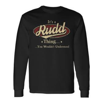 Rudd Personalized Name Name Print S With Name Rudd Long Sleeve T-Shirt - Seseable