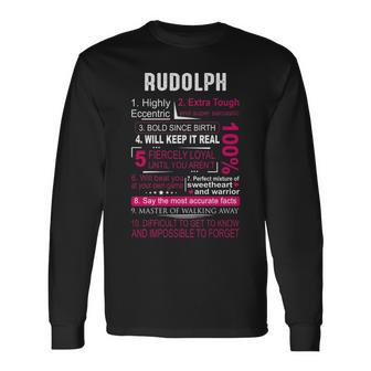Rudolph Name Rudolph V2 Long Sleeve T-Shirt - Seseable