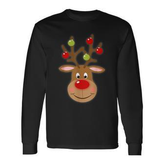 Rudolph Red Nose Reindeer Santa Christmas Xmas Men Women Long Sleeve T-Shirt T-shirt Graphic Print - Thegiftio UK