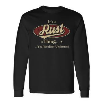 Rust Personalized Name Name Print S With Name Rust Long Sleeve T-Shirt - Seseable