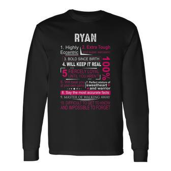 Ryan Name Ryan V2 Long Sleeve T-Shirt - Seseable