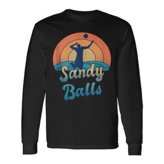Sandy Balls For A Beach Volleyball Player Long Sleeve T-Shirt T-Shirt | Mazezy