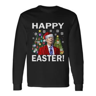 Santa Biden Happy Easter Christmas Long Sleeve T-Shirt - Monsterry DE