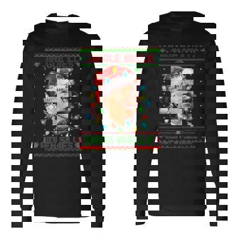 Santa Joe Biden Christmas Jingle Bells Biden Smells Sweater Men Women Long Sleeve T-shirt Graphic Print Unisex | Seseable CA