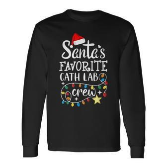 Santas Favorite Cath Lab Crew Christmas Cath Laboratory Men Women Long Sleeve T-shirt Graphic Print Unisex - Seseable