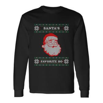 Santas Favorite Ho Inappropriate Ugly Christmas Sweater Long Sleeve T-Shirt - Monsterry AU