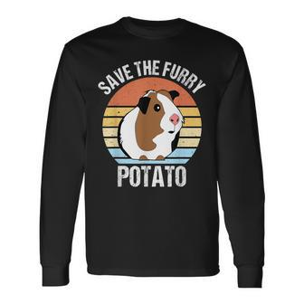 Save The Furry Potato Guinea Pig Long Sleeve T-Shirt - Seseable