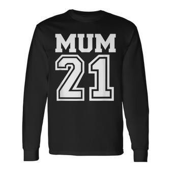 Schwarzes Langarmshirts Mum 21 im Sportdesign, Perfektes Tee für Mütter - Seseable