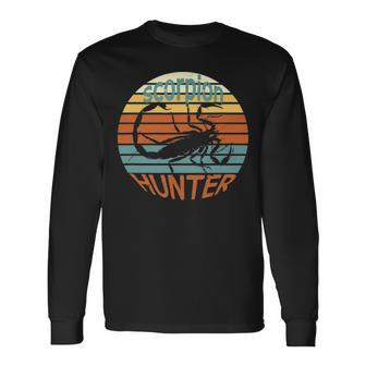 Scorpion Hunter Vintage Retro Insect On Sunset Long Sleeve T-Shirt - Seseable