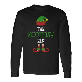 Scottish Elf Family Matching Group - Christmas Pajama Gift Men Women Long Sleeve T-shirt Graphic Print Unisex - Seseable
