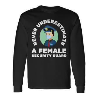 Security Guard Bouncer And Security Officer Female Officer Long Sleeve T-Shirt - Seseable