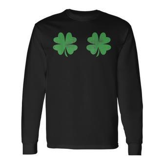 Shamrock Boobs St Patricks Day Long Sleeve T-Shirt T-Shirt | Mazezy