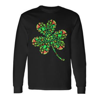 Shamrock Of Colorful Green Things Cute St Patrick’S Day Long Sleeve T-Shirt - Seseable