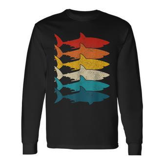 Shark Vintage Fish Fishing Great White Shark Retro Long Sleeve T-Shirt T-Shirt | Mazezy UK