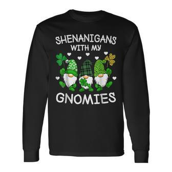 Shenanigans With My Gnomies St Patricks Day Gnome Shamrock Long Sleeve T-Shirt - Seseable