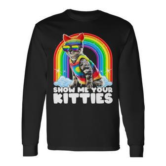Show Me Your Kitties Lgbt Gay Pride Cat Costume Parade Long Sleeve T-Shirt - Seseable