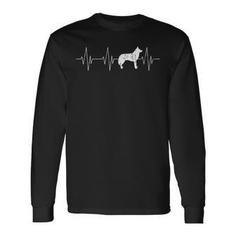 Siberian Husky Heartbeat Pet Owner Animal Dog Breed Husky Men Women Long Sleeve T-shirt Graphic Print Unisex - Seseable