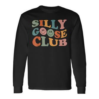 Silly Goose Club Silly Goose Meme Smile Face Trendy Costume Long Sleeve T-Shirt T-Shirt | Mazezy