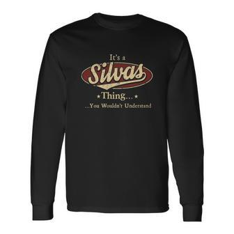 Silvas Name Silvas Name Crest Long Sleeve T-Shirt - Seseable