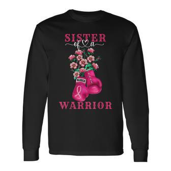 Sister Of A Warrior Breast Cancer Awareness Support Squad Men Women Long Sleeve T-Shirt T-shirt Graphic Print - Thegiftio UK