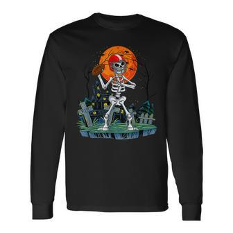 Skeleton American Football Lover Halloween Costume Halloween Men Women Long Sleeve T-Shirt T-shirt Graphic Print - Thegiftio UK