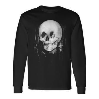 Skull Illusion All Is Vanity Long Sleeve T-Shirt - Seseable
