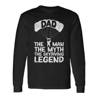 Skydiver Base Jump Dad Langarmshirts - Der Mann, Mythos, Fallschirmlegende - Seseable