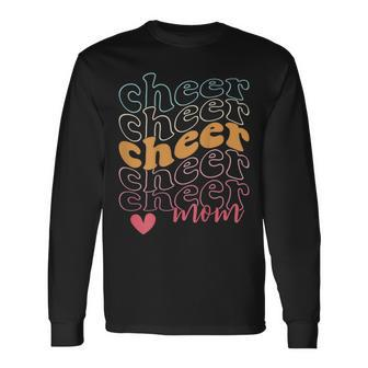 Smile Cheer Mom Retro Cheerleading Mom Game Day Cheer Long Sleeve T-Shirt T-Shirt | Mazezy UK
