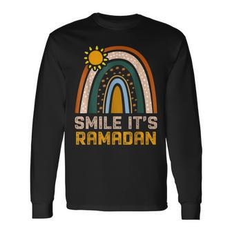 Smile Its Ramadan Muslim Eid Mubarak Islamic Ramadan Long Sleeve T-Shirt | Mazezy