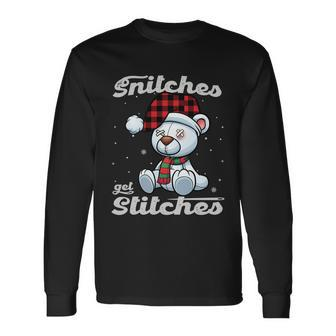 Snitches Get Stitches Elf Xmas Snitches Get Stitches Long Sleeve T-Shirt - Monsterry CA