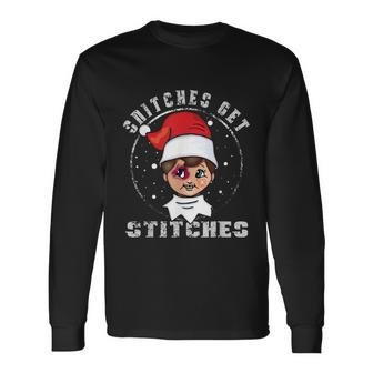 Snitches Get Stitches Elf Xmas Snitches Get Stitches V2 Long Sleeve T-Shirt - Monsterry CA