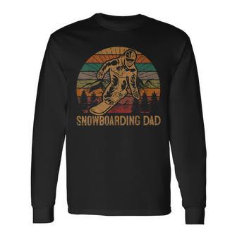 Snowboarding Dad Sunset Snowboard Winter Snowboarder Long Sleeve T-Shirt - Seseable