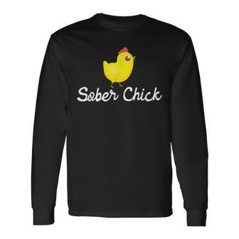 Sober Chick Sobriety Anniversary Recovery Sober Aa Na Long Sleeve T-Shirt | Mazezy