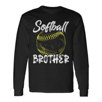 Softball Brother For Men Matching Players Fathers Day Long Sleeve T-Shirt - Thegiftio UK