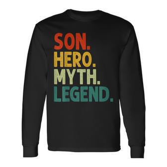 Sohn Held Mythos Legende Retro Vintage-Sohn Langarmshirts - Seseable