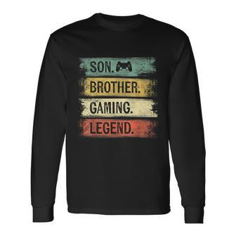 Son Brother Gaming Legend Vintage For Gamer Teen Boys Long Sleeve T-Shirt - Monsterry AU