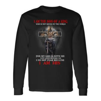 I Am The Son Of A King Lion Of Judah Christian Religious Long Sleeve T-Shirt - Seseable