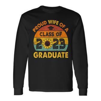 Sonnenblume Senior Proud Wife Class Of 2023 Graduate Vintage Langarmshirts - Seseable