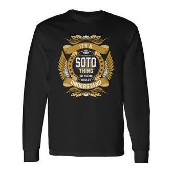 Soto Last Name Soto Name Crest Long Sleeve T-Shirt - Seseable