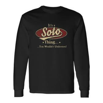 Soto Name Soto Name Crest Long Sleeve T-Shirt - Seseable