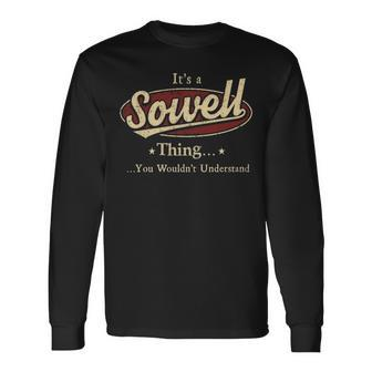 Sowell Shirt Personalized Name With Name Sowell Long Sleeve T-Shirt - Seseable