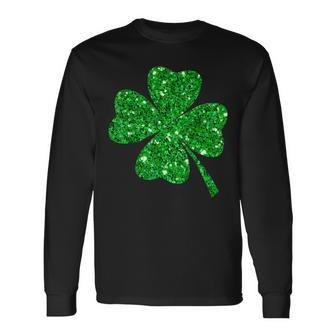 Sparkle Clover Shamrock Irish For St Patricks & Pattys Day Long Sleeve T-Shirt - Thegiftio UK