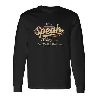 Speak Name Speak Name Crest Long Sleeve T-Shirt - Seseable