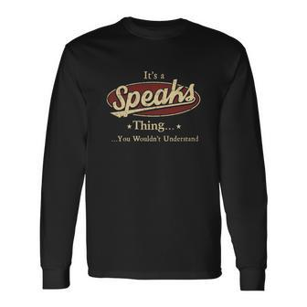 Speaks Name Speaks Name Crest V2 Long Sleeve T-Shirt - Seseable