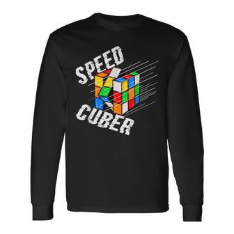 Speed Cuber Speed Cubing Puzzles Cubing Puzzles Long Sleeve T-Shirt - Seseable
