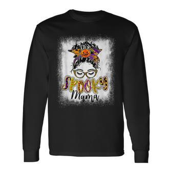 Spooky Mama Halloween Skull Witchy Mama Witch Mom Spooky Men Women Long Sleeve T-Shirt T-shirt Graphic Print - Thegiftio UK