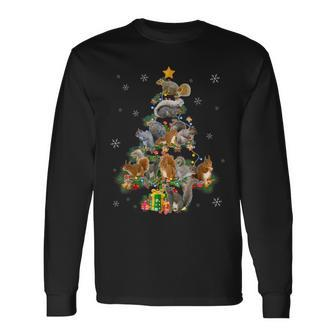 Squirrel Christmas Tree Squirrel Lover Xmas Men Women Long Sleeve T-Shirt T-shirt Graphic Print - Thegiftio UK