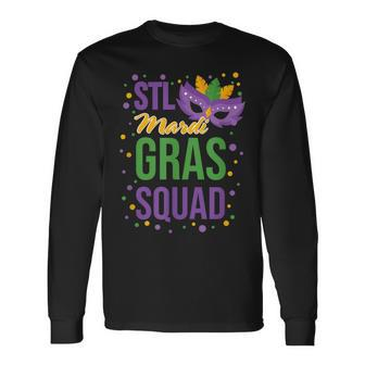 St Louis Soulard Mardi Gras Squad Matching Mardi Gras Long Sleeve T-Shirt T-Shirt | Mazezy
